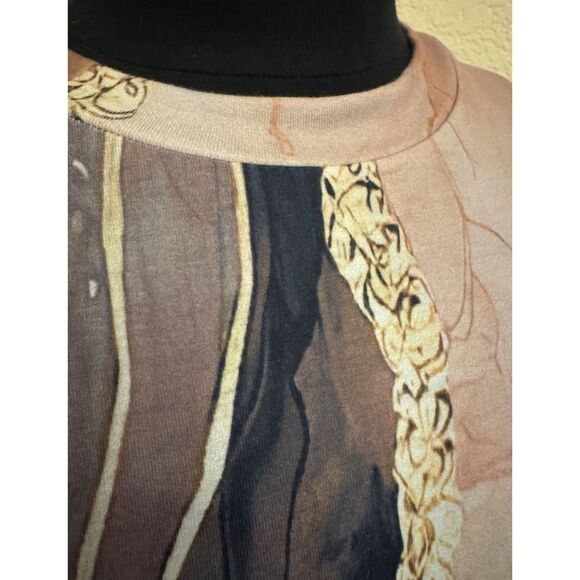 Exclusive Long Sleeve Marble Print Top - Sz M - Picture 2 of 9